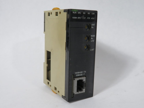 Omron CJ1W-ETN21 Ethernet Unit 100Base-TX 10Base-T NO RAIL CLIP USED
