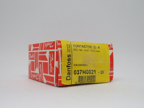 Danfoss 037H0021-28 Contactor Type CI 9 208-230V 60Hz 9A 3NO NEW