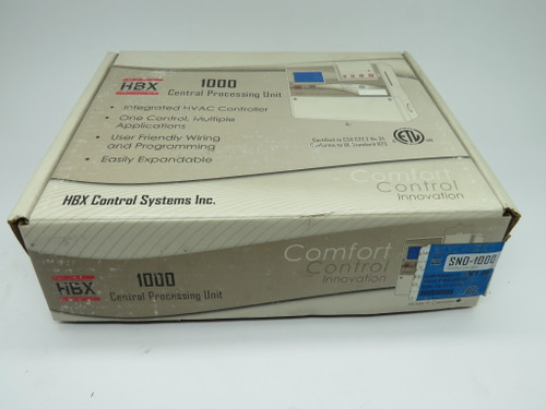 HBX SNO-1000 Central Processing Unit 120VAC 60HZ 5A NEW