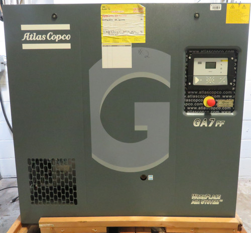 Atlas Copco 8153005130 Airpower Compressor Type GA7FF 150psig 115 Degrees F USED