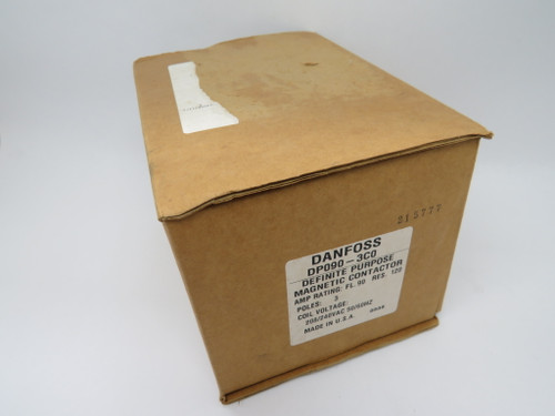 Danfoss DP090-3C0 Magnetic Contactor 208/240VAC 50/60Hz 90FLA BOX DAMAGE NEW