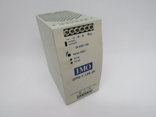 IMO DPS-1-120-24 Power Supply 24VDC 120W Input: 115/230VAC 2.8/1.4A 47-63Hz USED