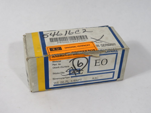 Parker WE06-PL1/8NPT Elbow Fitting 6mm Tube OD 1/8" NPT Lot of 6 NEW