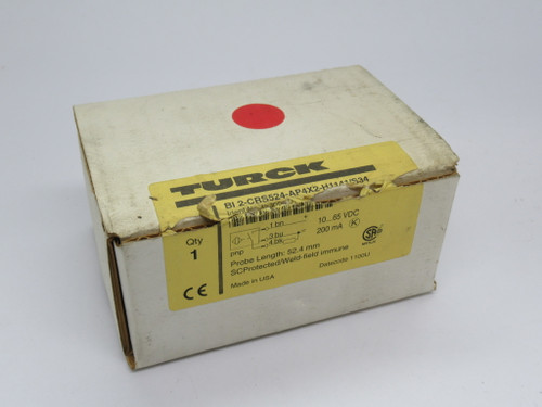 Turck BI2-CRS524-AP4X2-H1141/S34 Inductive Sensor 10-65VDC 200mA 3000 psi NEW