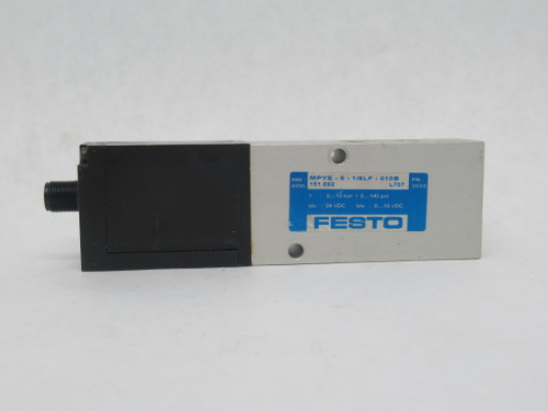 Festo 151692 MPYE-5-1/8LF-010B Proportional Directional Control Valve 24VDC USED