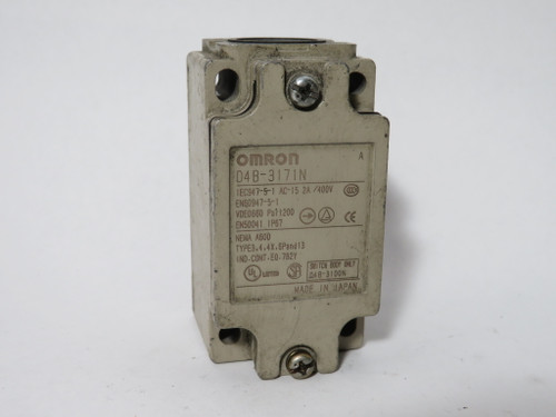 Omron D4B-3171N Limit Switch Body 400VAC 2A NO HEAD USED
