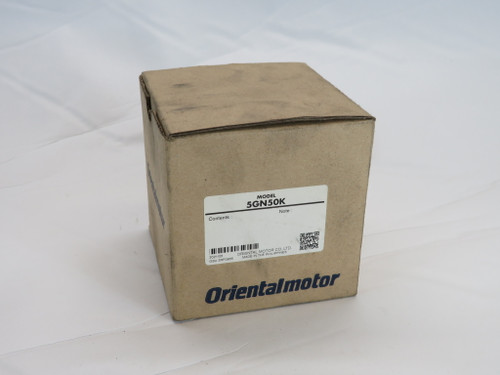 Oriental Motor 5GN50K Parallel Shaft Gearhead 50:1 Ratio 10 Nm 90mm Frame NEW