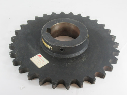 Tsubaki 120B30F-4 Roller Chain Sprocket 4" Bore 30 Teeth 120 Chain USED