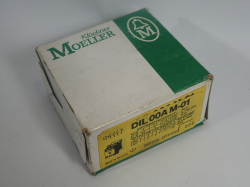 Klockner-Moeller DIL00AM-01 Contactor Relay 110V@50Hz 120V@60Hz SHELF WEAR NEW