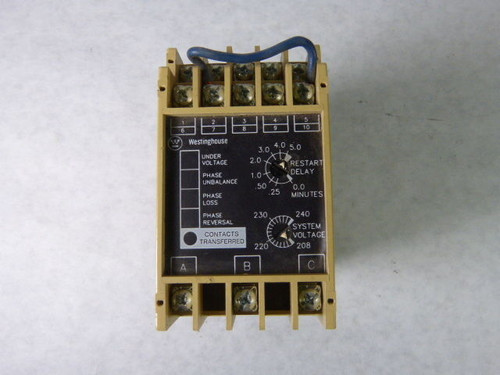 Westinghouse SVM3AB/4324B04G12 System Voltage Monitor  USED