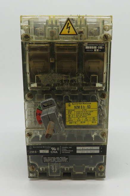 Klockner-Moeller ZM6-63-CNA Circuit Breaker 63A 690VAC 3-Pole USED