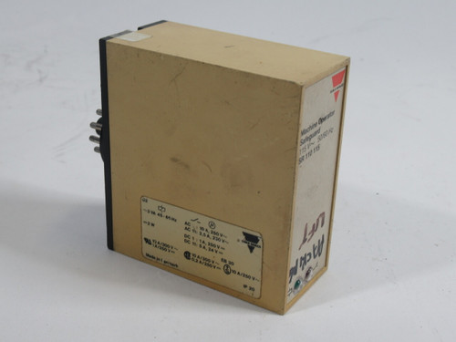 Carlo Gavazzi SR-110-115 Machine Safeguard Relay 115VAC 50/60Hz 10A USED