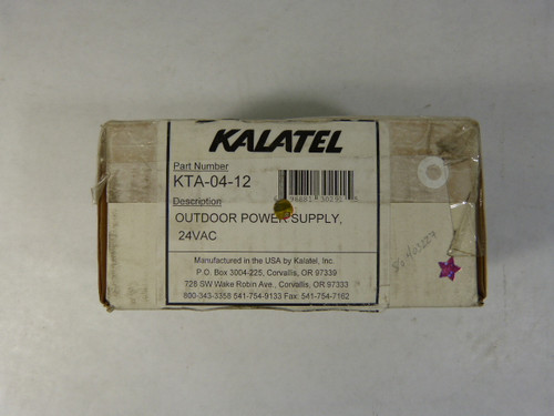 Kalatel KTA-04-12 Outdoor Power Supply 24VAC  NEW