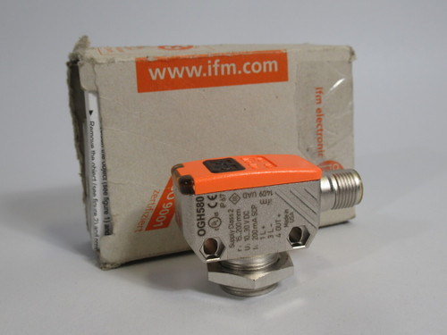 IFM OGH580 Photoelectric Sensor 10-30VDC 200mA 15-200mm NEW