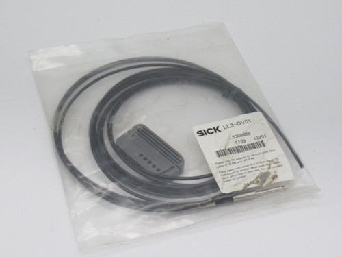 SICK LL3-DV01 Fiber Optic Sensor Right-Angle 2m Length RIPPED BAG NWB