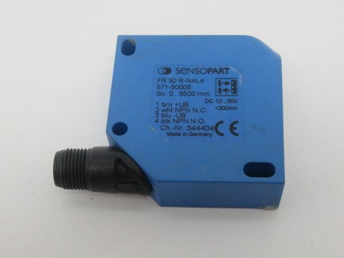 Sensopart FR50R-NAL4 Retroreflective Sensor 10-30VDC 200mA 5.5m Range USED