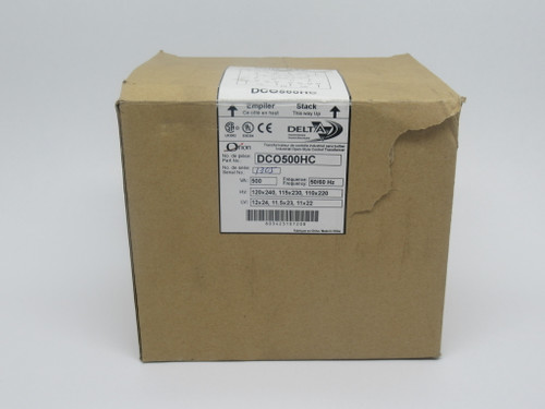 Delta DCO500HC Orion Control Transformer 500VA Pri.120x240V Sec.12x24V NEW