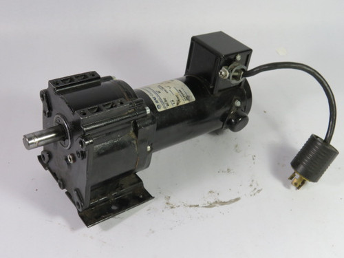 RAE 3130296 Gearmotor 1/8HP 54RPM 90VDC TENV 1.5A 130in-lb 34.0:1 Ratio  USED