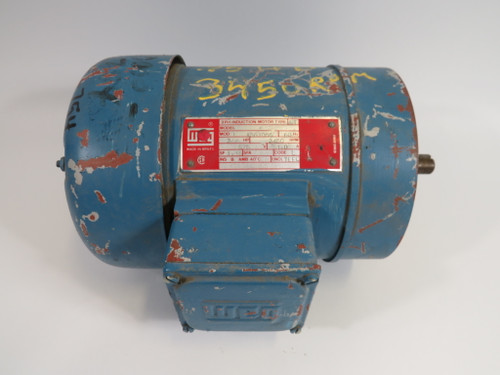Weg A561086 Induction Motor 3/4Hp 3450RPM 575V 1A 3Ph 60Hz USED