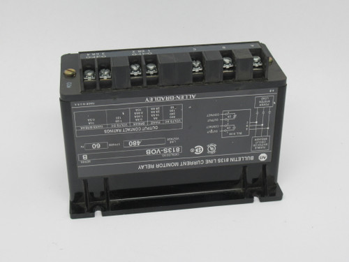 Allen-Bradley 813S-VOB Line Current Monitor Relay Ser. B 480V 3Ph 60Hz USED