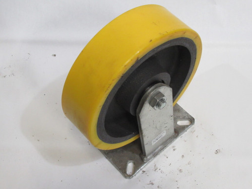 Generic B1037PFPB Rigid Yellow Caster Wheel Cast Iron Core 200mm Dia USED