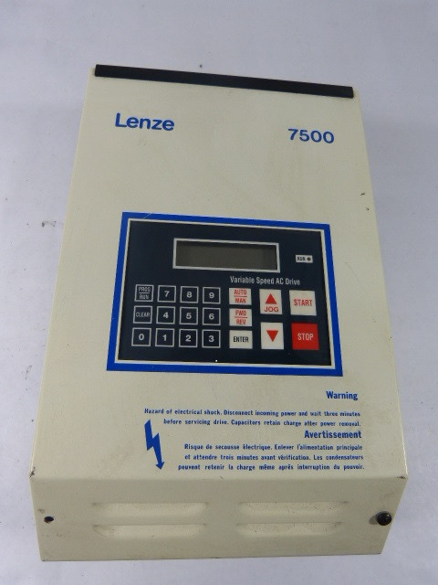 Lenze 7508-5B Drive 1HP 3PH 600VAC USED