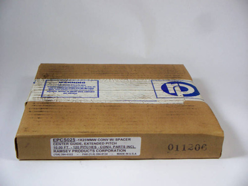 Ramsey CS025 Center Guide Extended Pitch Conveyor Chain 1x25mmW 10' BOX DMG NEW