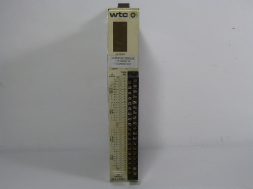 WTC Robotron 503-1-0327-08 I/O Module 16In/16Out 120VAC-In 24VDC-Out  USED