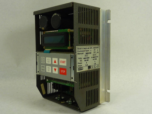 Leeson 174925  AC Drive 1HP 3Ph 0-460/575V 1.6A MISSING FACE PLATE AS IS