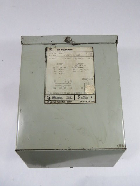 GE 9T51B0072 Transformer 2.00KVA Pri 540-600V Sec 120-240V 1PH 60HZ  USED