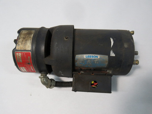 Leeson 1.5HP 1740rpm 575V 256C TEFC 3PH Motor c/w Stearn Brake 6lb-in  USED