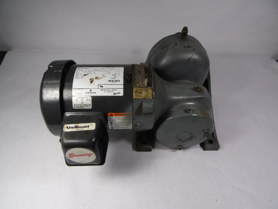 Emerson 0.33HP 1750RPM 575V B56 TE 3Ph 0.50A C/W Gearbox 285.1:1 Ratio  USED