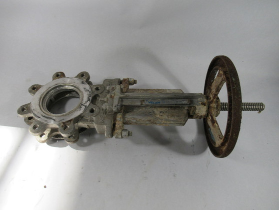 Velan L12-0320C-13BL Knife Gate Valve Size 4" Class 150 Seat Viton A USED