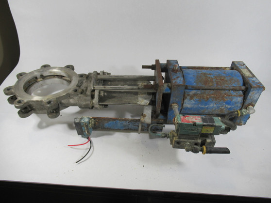 Parker TBVPUS19A Valve ACtuator C/W Knife Valve 150PSI Air Max USED