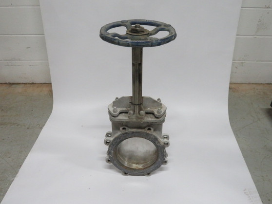 Generic Knife Gate Valve Size 8" 8 Bolt Pattern Blue 11" Handle USED