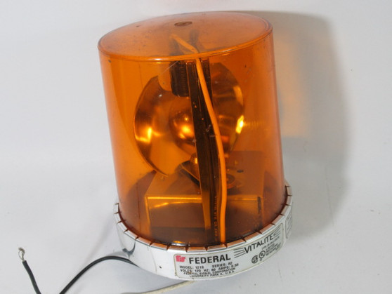 Federal 121SLED-120A Ser. A2 Old Style Amber Rotating LED Warning Light USED