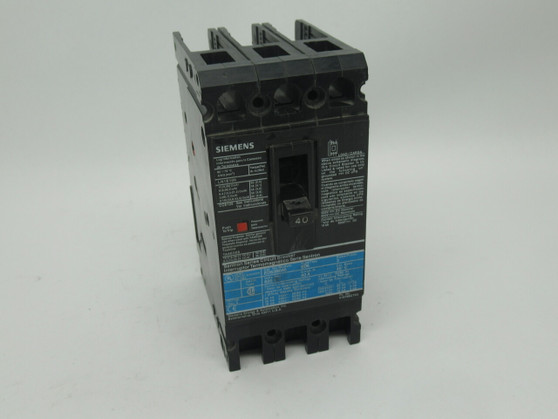 Siemens ED63B040 Circuit Breaker 40A 600V 3-Pole MISSING LUGS USED