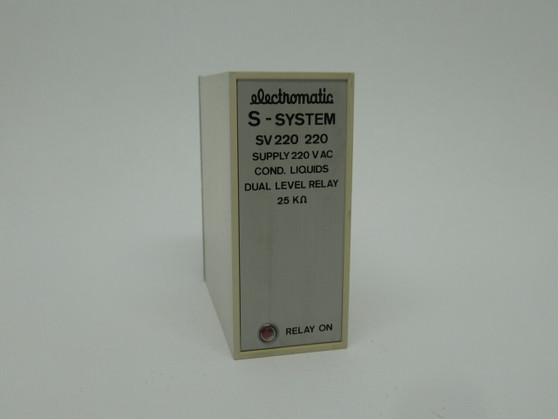 Electromatic SV220-220 S-System Dual Level Relay 220VAC 25kOhm USED