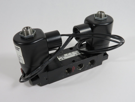 Parker Schrader Bellows 529001115 Double Solenoid Valve 150psi SHELF WEAR USED