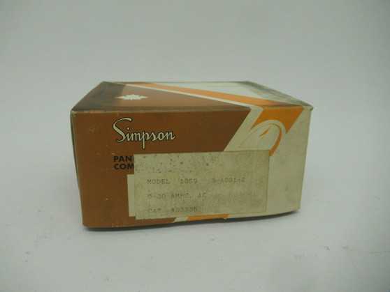 Simpson 03335 Panel Meter 0-30 AC Amperes NEW