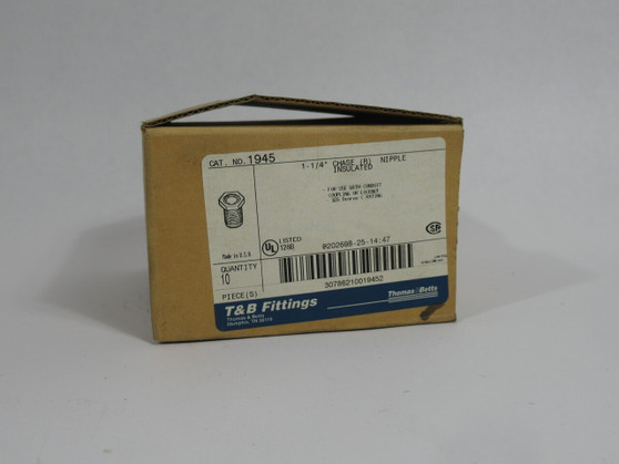 Thomas & Betts 1945 1-1/4" Chase Nipple Insulated Malleable Iron *Lot of 10* NEW