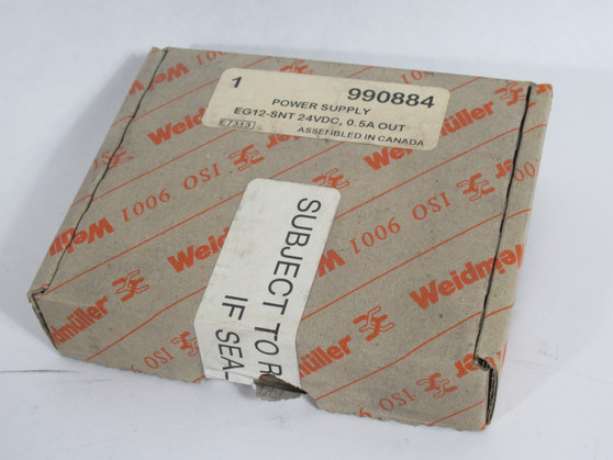 Weidmuller 990884 EG12-SNT-12 Power Supply 24VDC .5A NEW