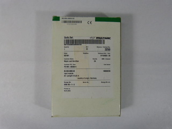 Kuhnke 86.850.0600.02 Input Module   NEW