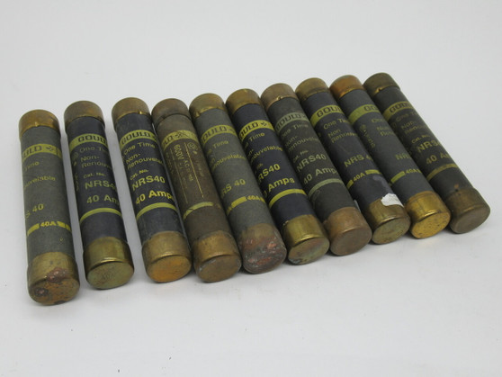 Gould NRS40 One Time Fuse 40A 600V Lot of 10 USED