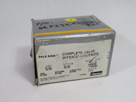 Parker 06F23C2140ACF4C05 Solenoid Valve 120V@60Hz 110V@50Hz 3/8" NPT NEW