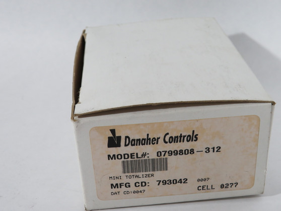 Danaher Controls 0799808-312 Mini Totalizer 8 Decade/Digit NEW
