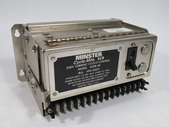 Minster SCRB-58 Eddy Current Clutch Control 110VDC 8A DC SHELF WEAR USED