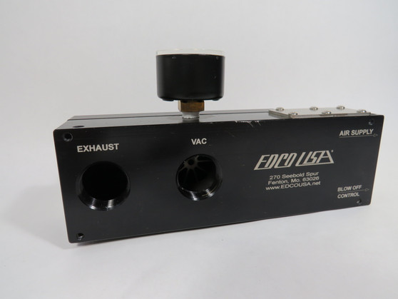 Edco Z-078 Vacuum Switch w/Gauge -30~0 in HG and -10~0 bar Range USED