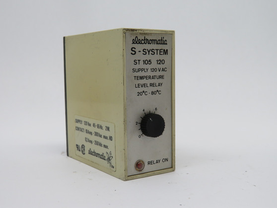 Electromatic ST105120 Temperature Level Relay 120VAC 45-65Hz USED
