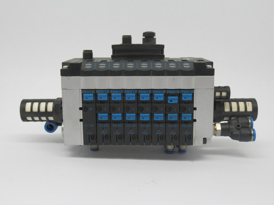 Festo CPV14-VI-10P-14-8C-N2-R-Y-M7J+GA Solenoid Valve Manifold Assembly USED